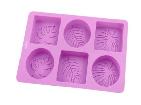 Molde silicona 6 jabones rectangulares ornamental
